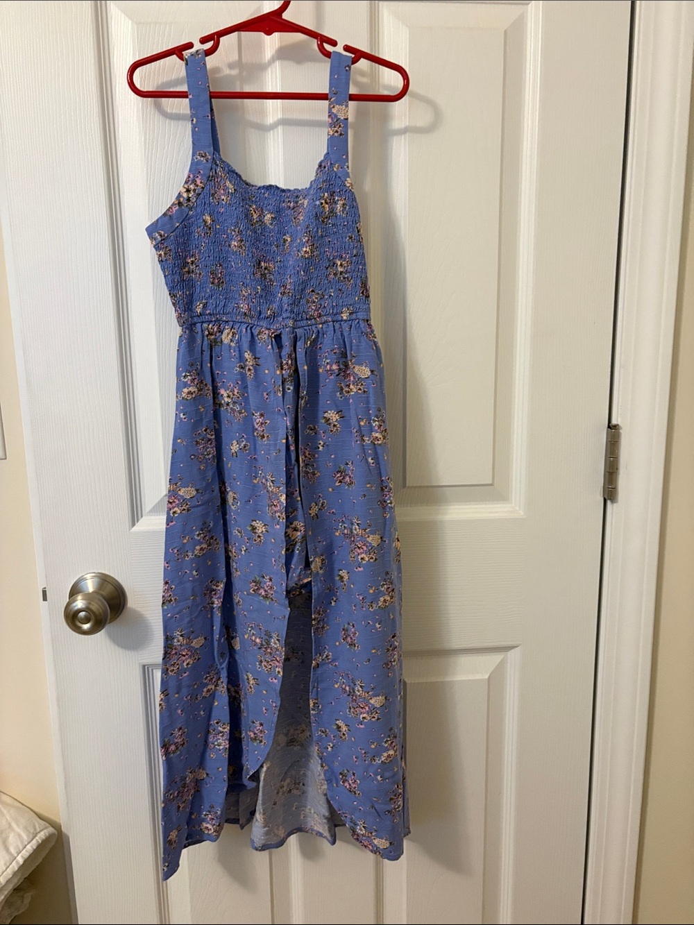 art class Blue Floral Smocked Maxi High/LOW Skort dress size 10/12
